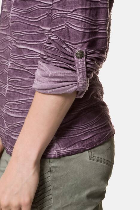 Sweatjacke, cool dyed, Strukturwellen, Langarm