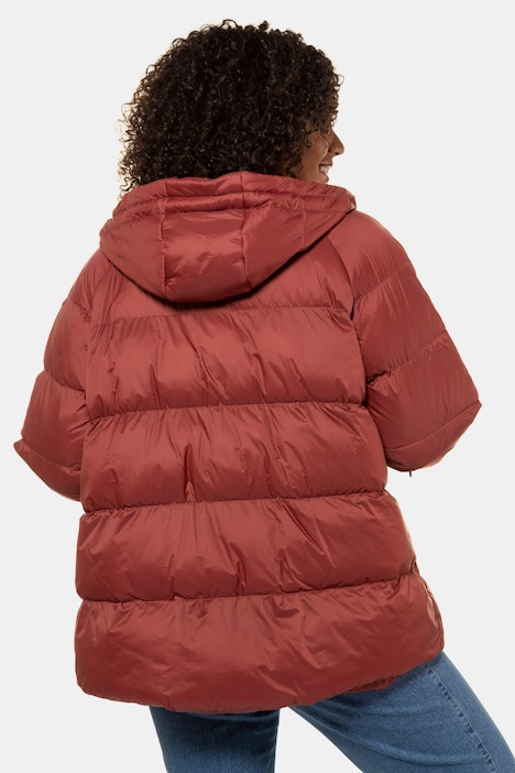 Bell Sleeve Hooded Quilted Fully Lined Jacket