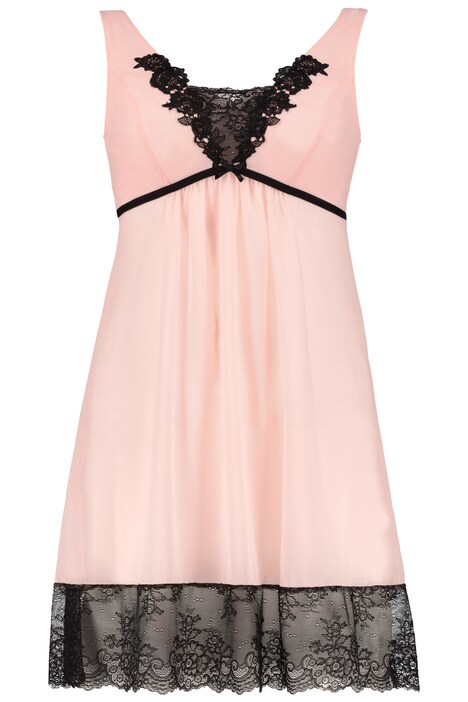 Paisley Floral Black Lace Stretch Nightgown