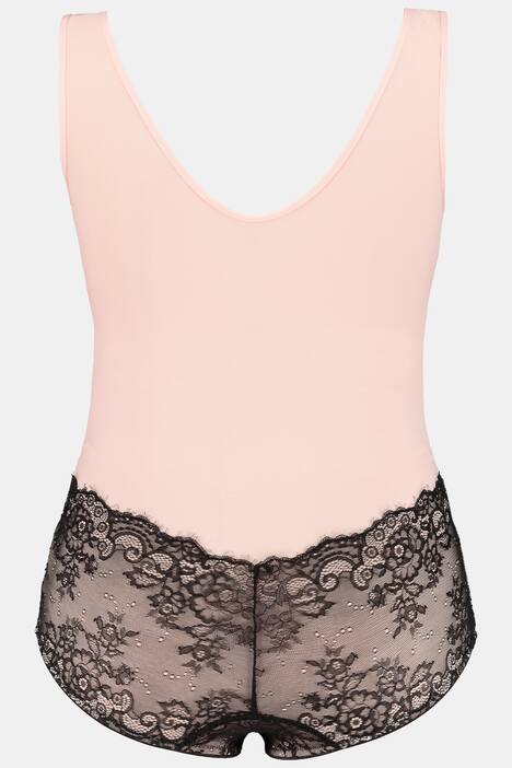 Body, Spitze, Mesh, V-Ausschnitt