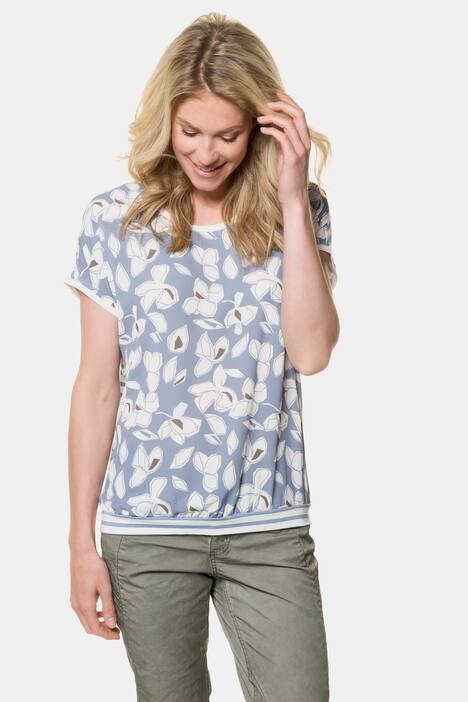 T-Shirt, Blütenmuster, Krepp