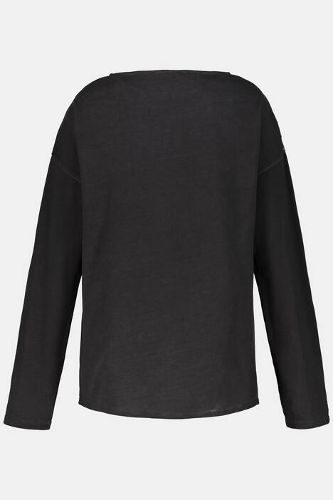 Sweatshirt, Metallic-Effekt, Oversized, Zierperlen