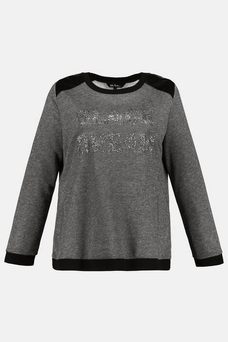 Sweatshirt, Metallic-Schriftzug, Kunstleder-Patches
