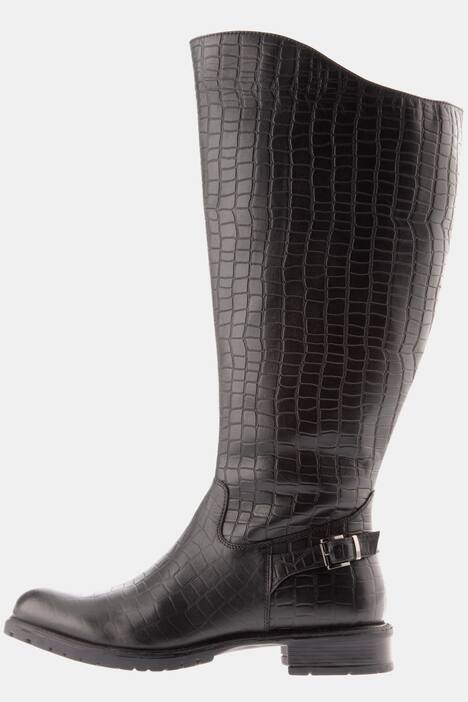 Stiefel, Krokoprägung, Fleecfutter, Weite H