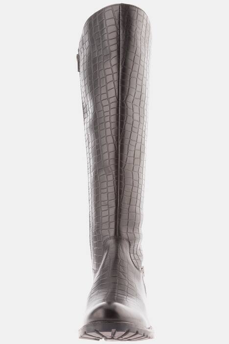Stiefel, Krokoprägung, Fleecfutter, Weite H
