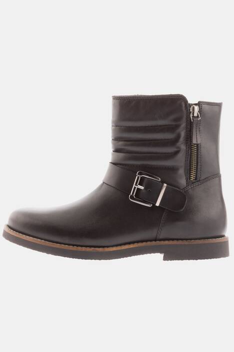 Biker-Stiefeletten, Steppung, Fleece, Leder, Weite H