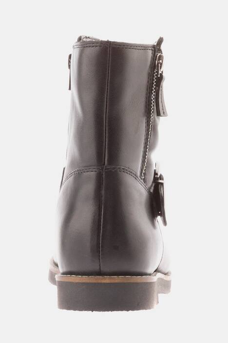 Biker-Stiefeletten, Steppung, Fleece, Leder, Weite H