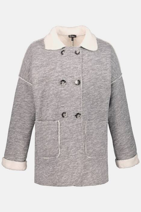 Jacke, Webpelzkanten, doppelte Knopfleiste