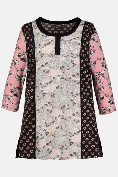 Longshirt, Mustermix, Rundhalsausschnitt, 3/4-Arm