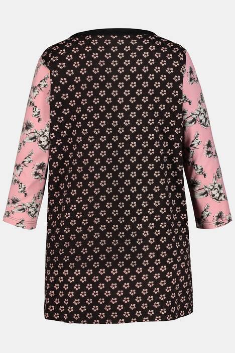Longshirt, Mustermix, Rundhalsausschnitt, 3/4-Arm