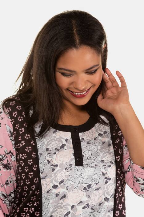Longshirt, Mustermix, Rundhalsausschnitt, 3/4-Arm