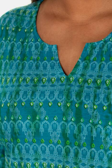 Longshirt, gemustert, Saumbordüre, 3/4-Arm