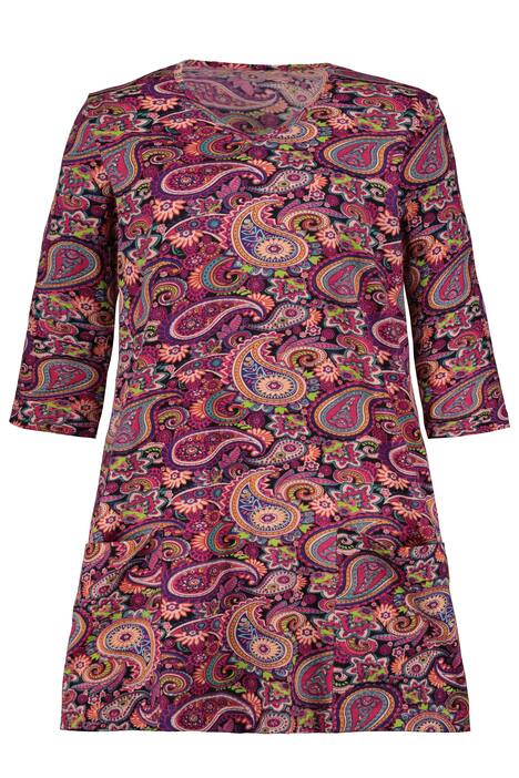 Colorful Paisley V-Neck Knit Tunic