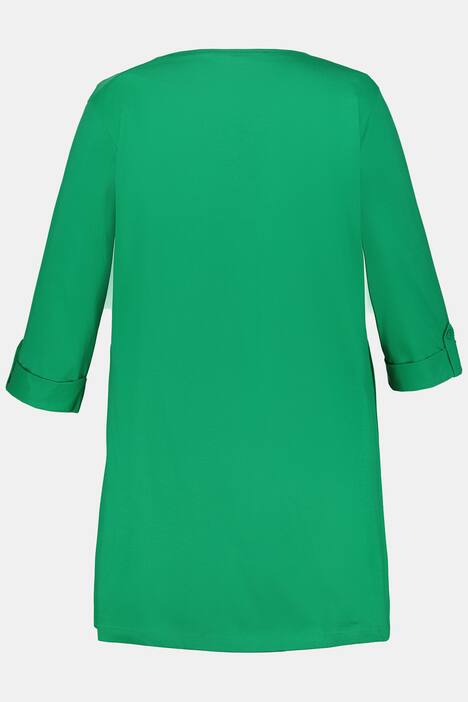 Roll Sleeve Swing Pocket Knit Tunic