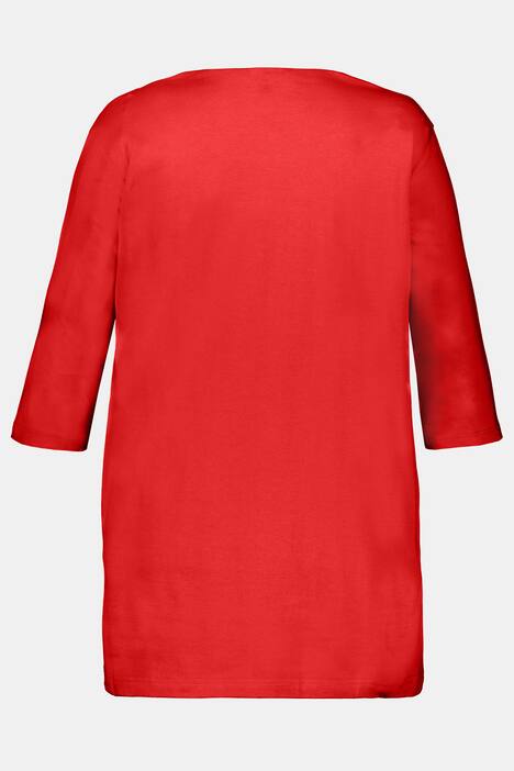 Seamed Pocket Round Neck Cotton Knit Tunic
