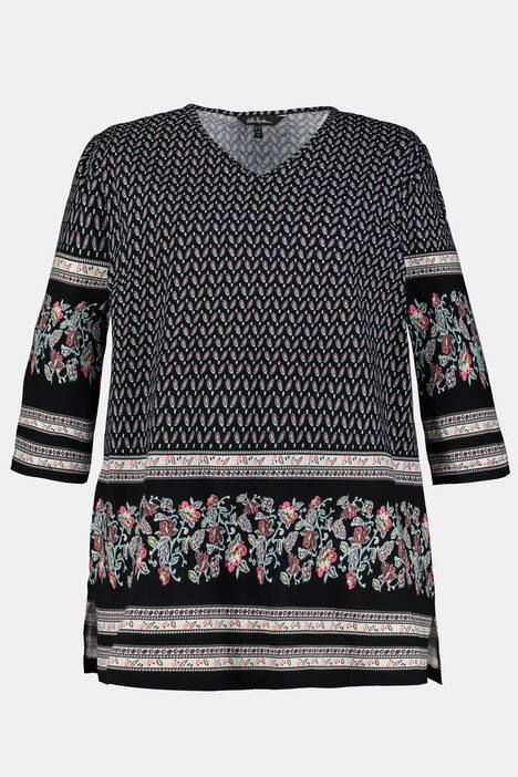 Floral Border Touches Knit Tunic