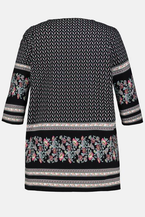 Floral Border Touches Knit Tunic