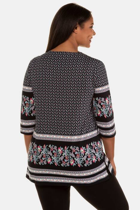 Floral Border Touches Knit Tunic