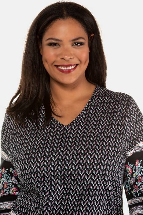 Floral Border Touches Knit Tunic
