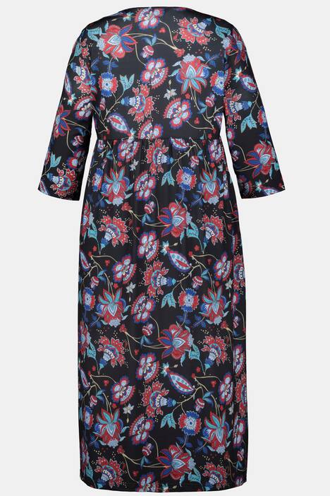 Kleid, gemusterter Jersey, Prinzess-Linie, 3/4-Arm