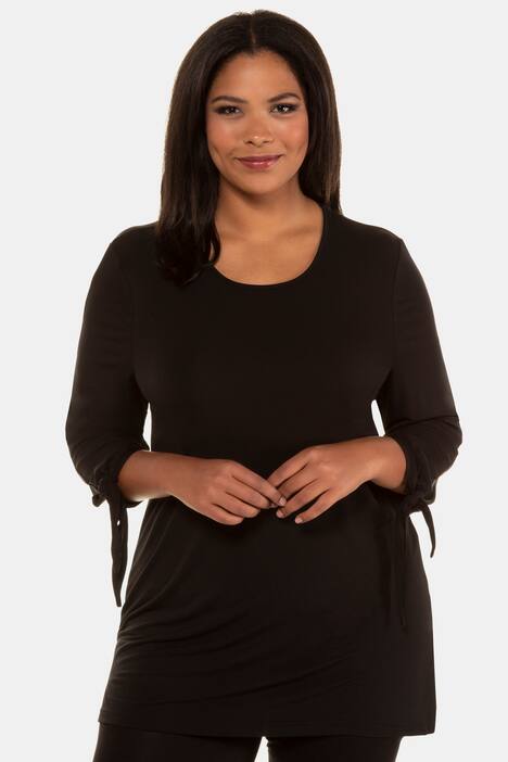 Longshirt, Ärmel-Bindeband, Seitenschlitze, 3/4-Arm