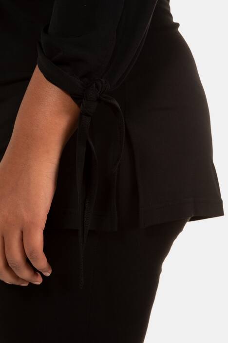 Longshirt, Ärmel-Bindeband, Seitenschlitze, 3/4-Arm