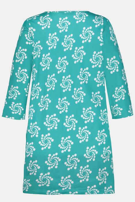 Longshirt, geometrisches Muster, V-Ausschnitt, 3/4-Arm