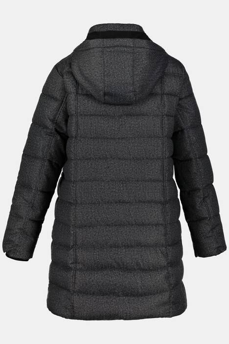Steppmantel, Flanell-Melangeoptik, Wechsel-Webpelz