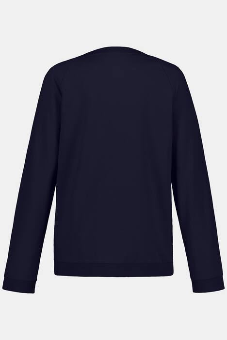 Say Yes Lace Front Raglan Sleeve Cotton Sweatshirt