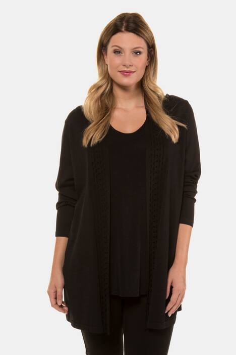 Strickjacke, Schalkragen, offene Form, selection