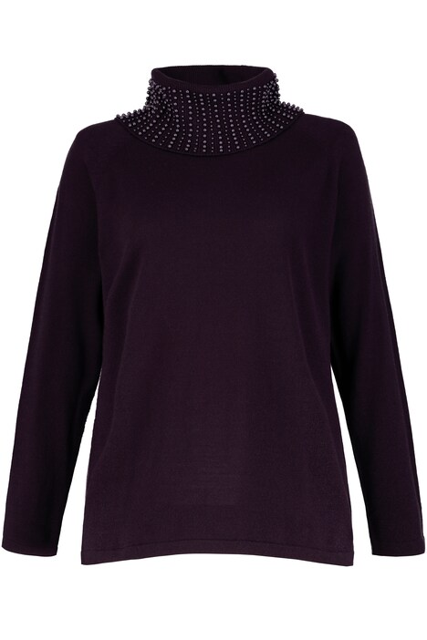 Pearl Accent Turtleneck Sweater