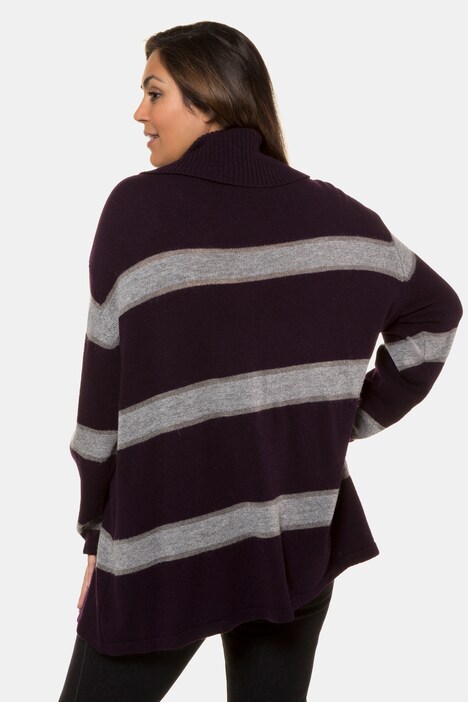 Classic Striped Turtleneck Long Sleeves Sweater