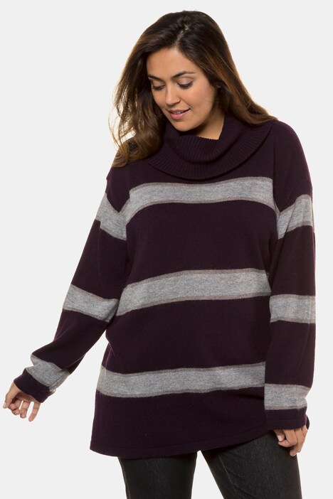 Classic Striped Turtleneck Long Sleeves Sweater