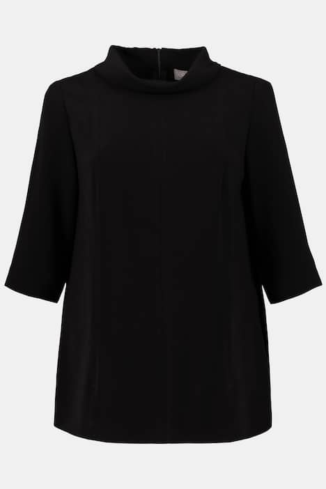 Pick Stitch Turtleneck Style Blouse