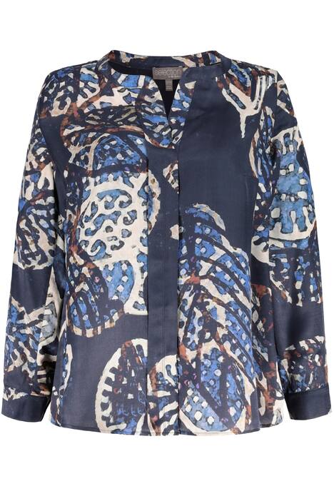 Seidenbluse, Batik-Blüten, Zierblende, selection