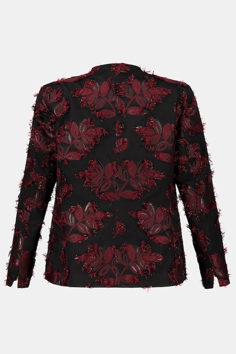 Blazer, jacquard, aangeknipte opstaande kraag, knoopsluiting