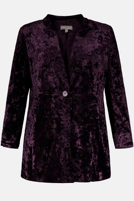 Blazer, knoopsluiting, fluwelen stretch