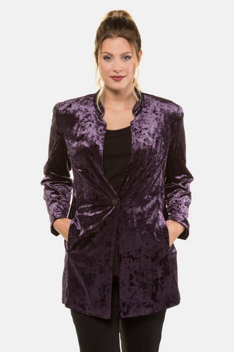 Blazer, knoopsluiting, fluwelen stretch