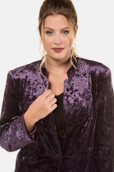 Blazer, knoopsluiting, fluwelen stretch