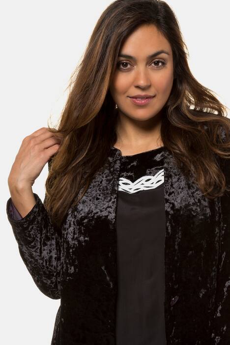 Blazer, knoopsluiting, fluwelen stretch