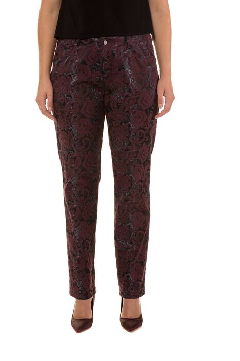 Double Print Slim Leg Stretch Pants