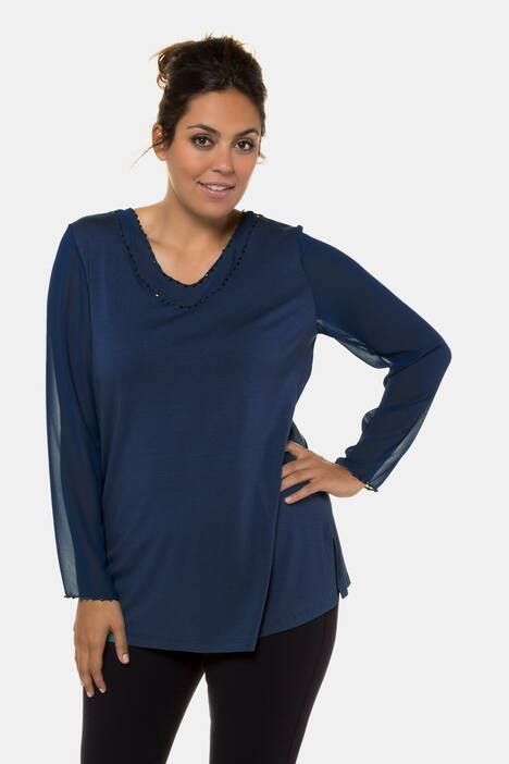 V-Shirt, Perlen, A-Linie, Chiffon, Jersey, selection