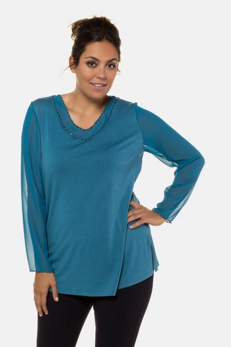 V-Shirt, Perlen, A-Linie, Chiffon, Jersey, selection