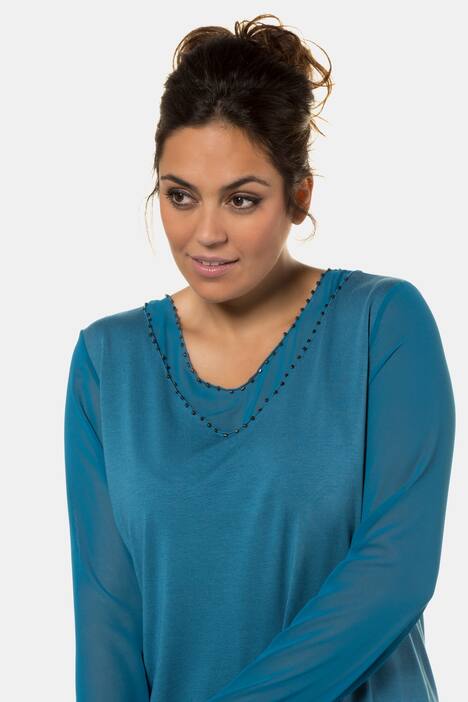 V-Shirt, Perlen, A-Linie, Chiffon, Jersey, selection