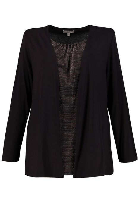 2 in 1 Glitter Metallic Inset Stretch Knit Top