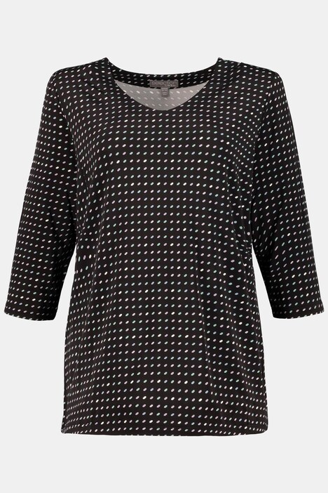 Shirt, slinky, V-hals, 3/4 mouwen