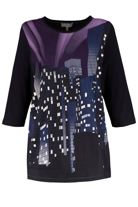 Cityscape Round Neck Stretch Knit Top