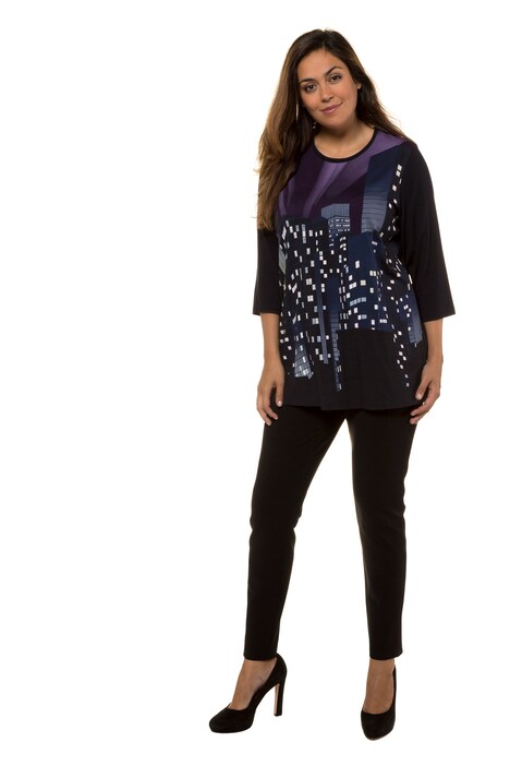 Cityscape Round Neck Stretch Knit Top