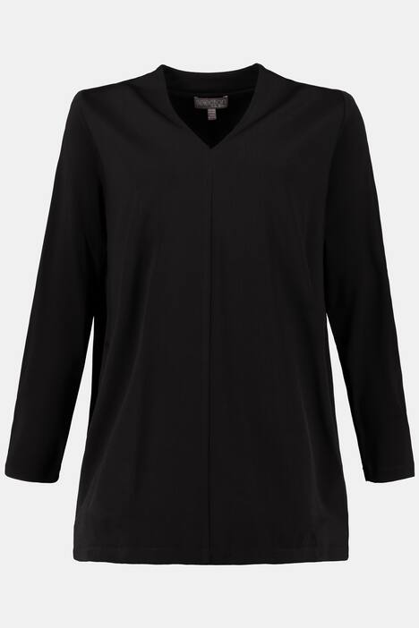 Longshirt, Stehkragen, A-Linie, V-Ausschnit, selection