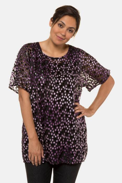Tunika, transparent, Oversized, Punkte, selection